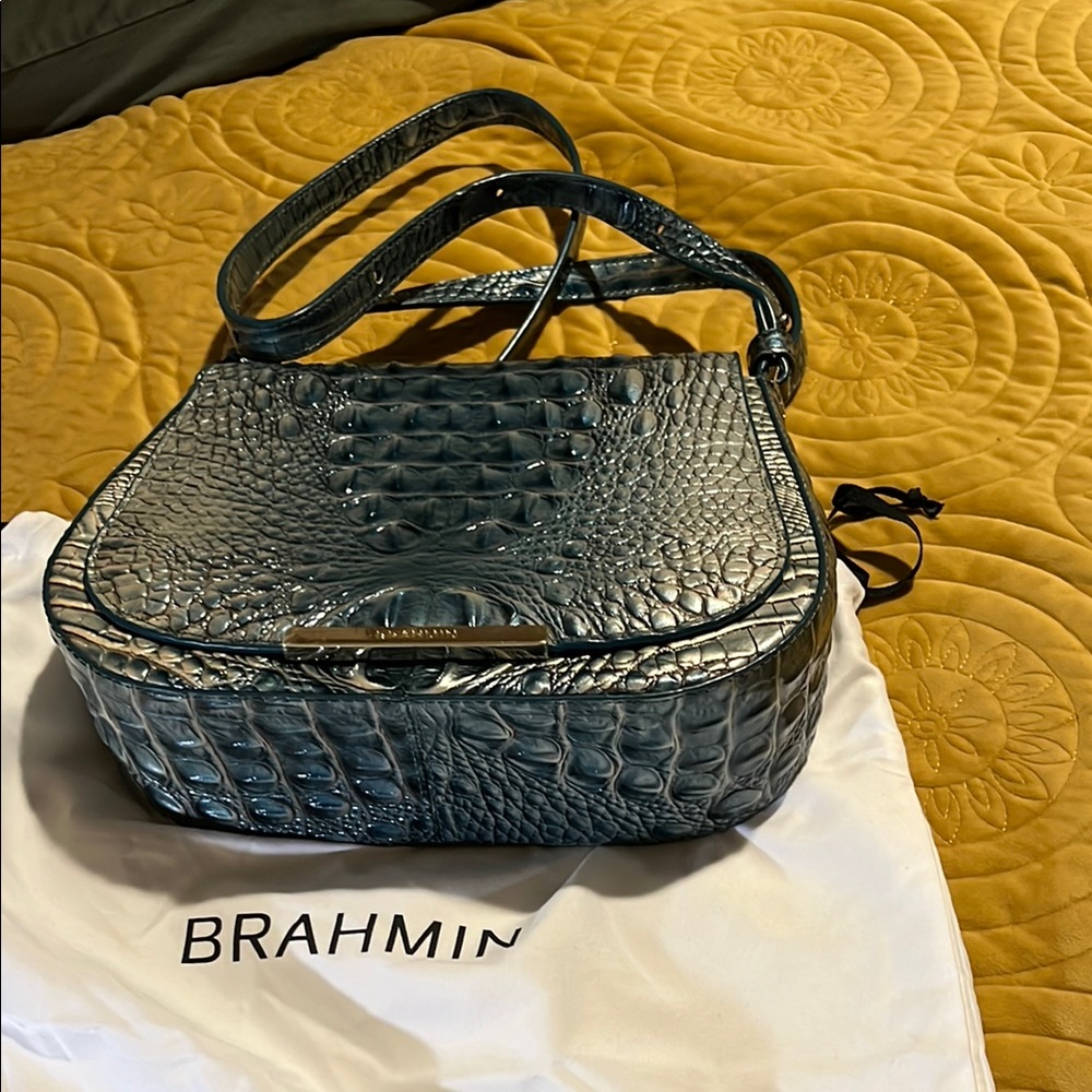 Brahmin Blue Crocodile Embossed Women's Bag
